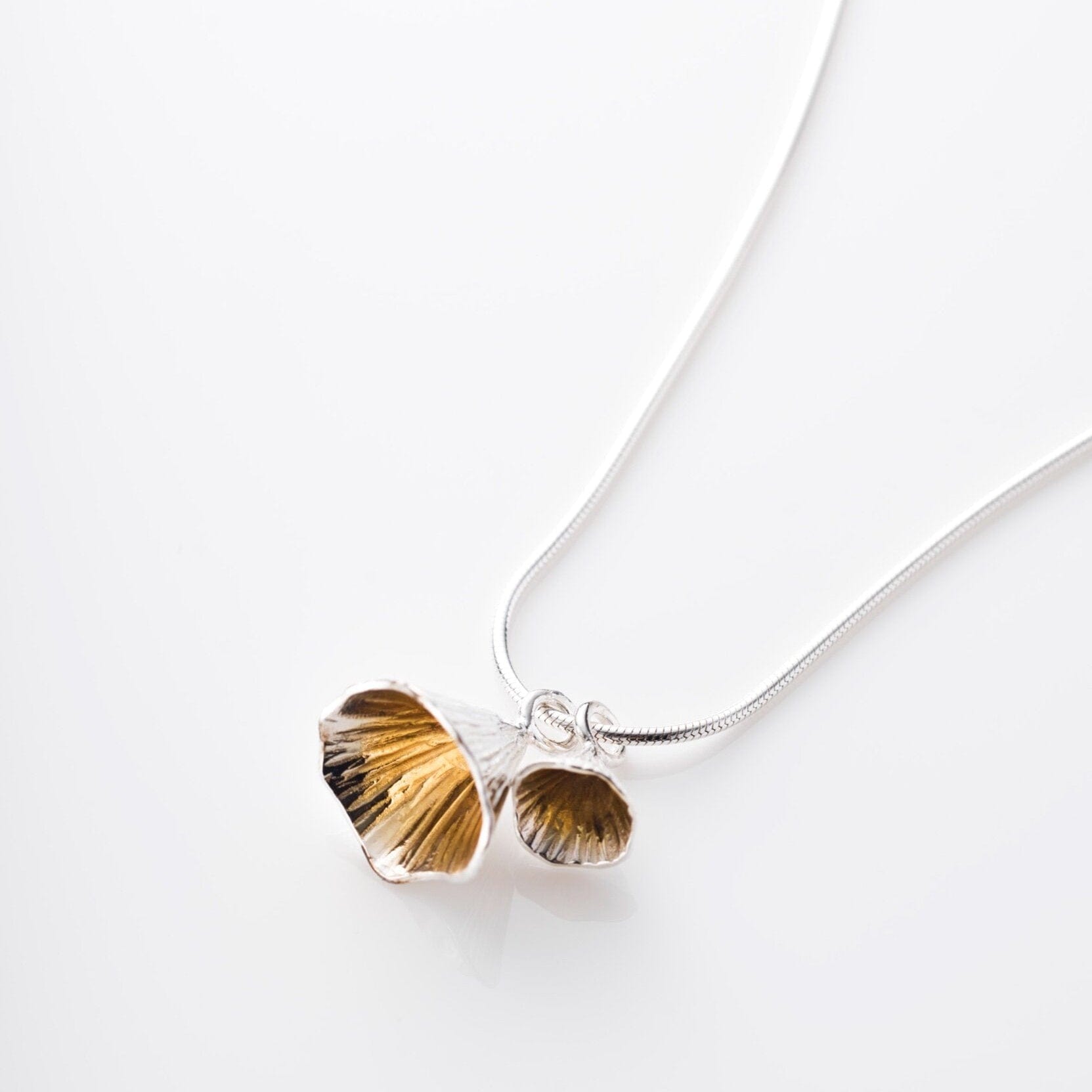Martina Hamilton Pendants/Necklaces Shell Cone | Sterling Silver and 22ct Gold Plated Double Pendant Medium
