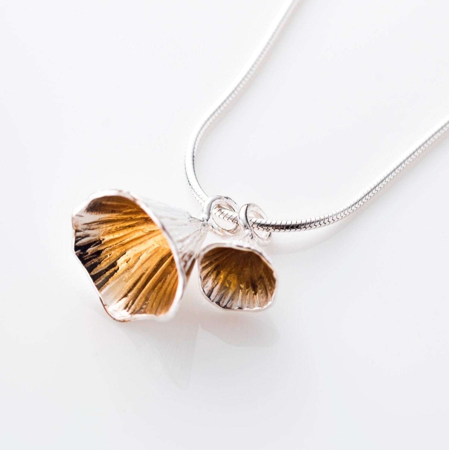 Martina Hamilton Pendants/Necklaces Shell Cone | Sterling Silver and 22ct Gold Plated Double Pendant Medium