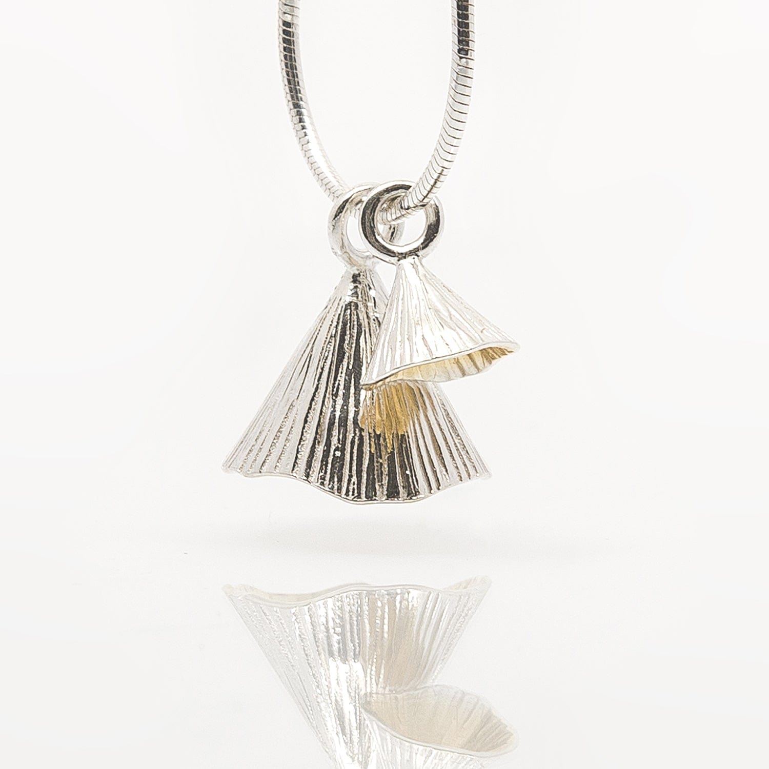 Martina Hamilton Pendants/Necklaces Shell Cone | Sterling Silver and 22ct Gold Plated Double Pendant Medium