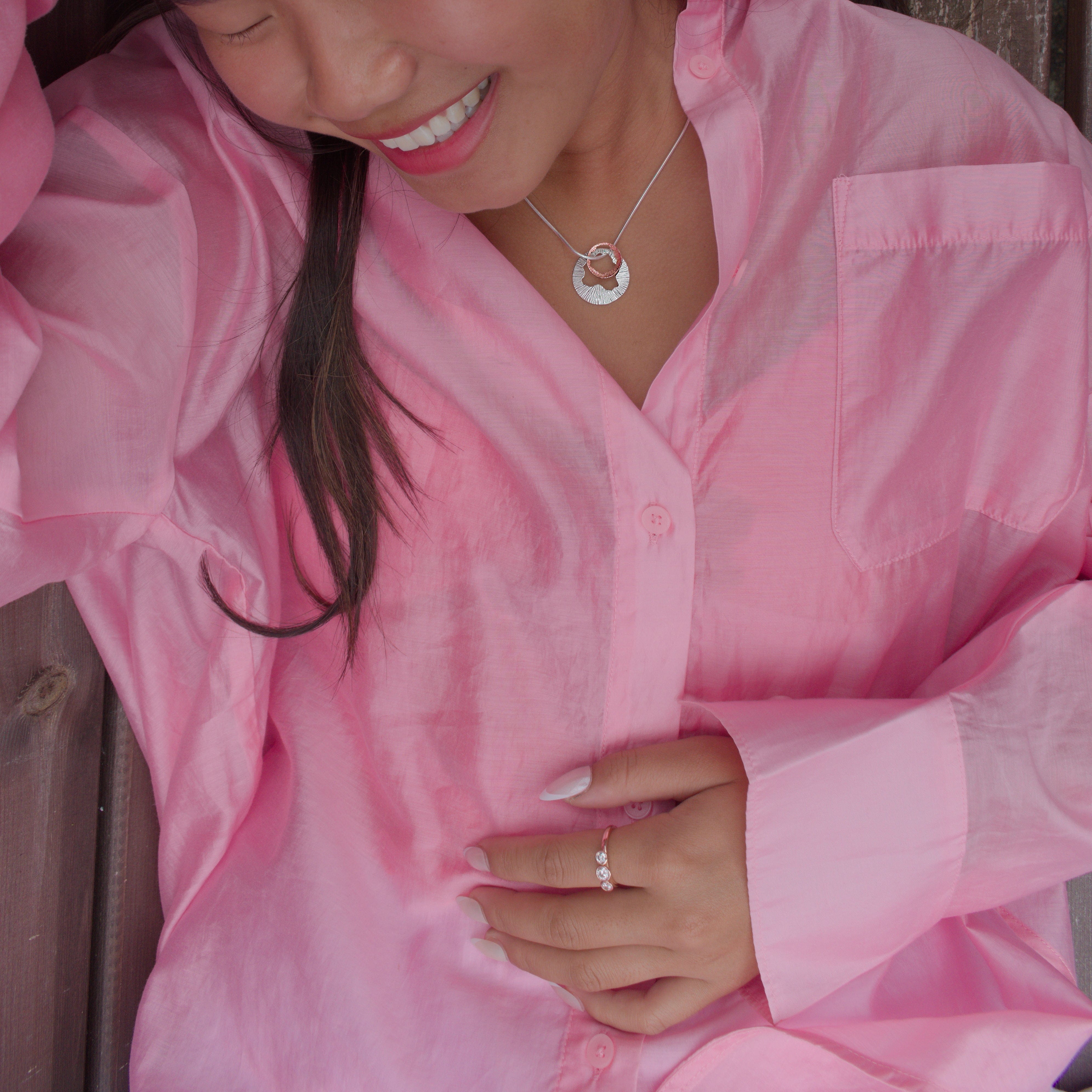 Martina Hamilton Pendants/Necklaces Shell | Sterling Silver and 10ct Solid Rose Gold Pendant Medium