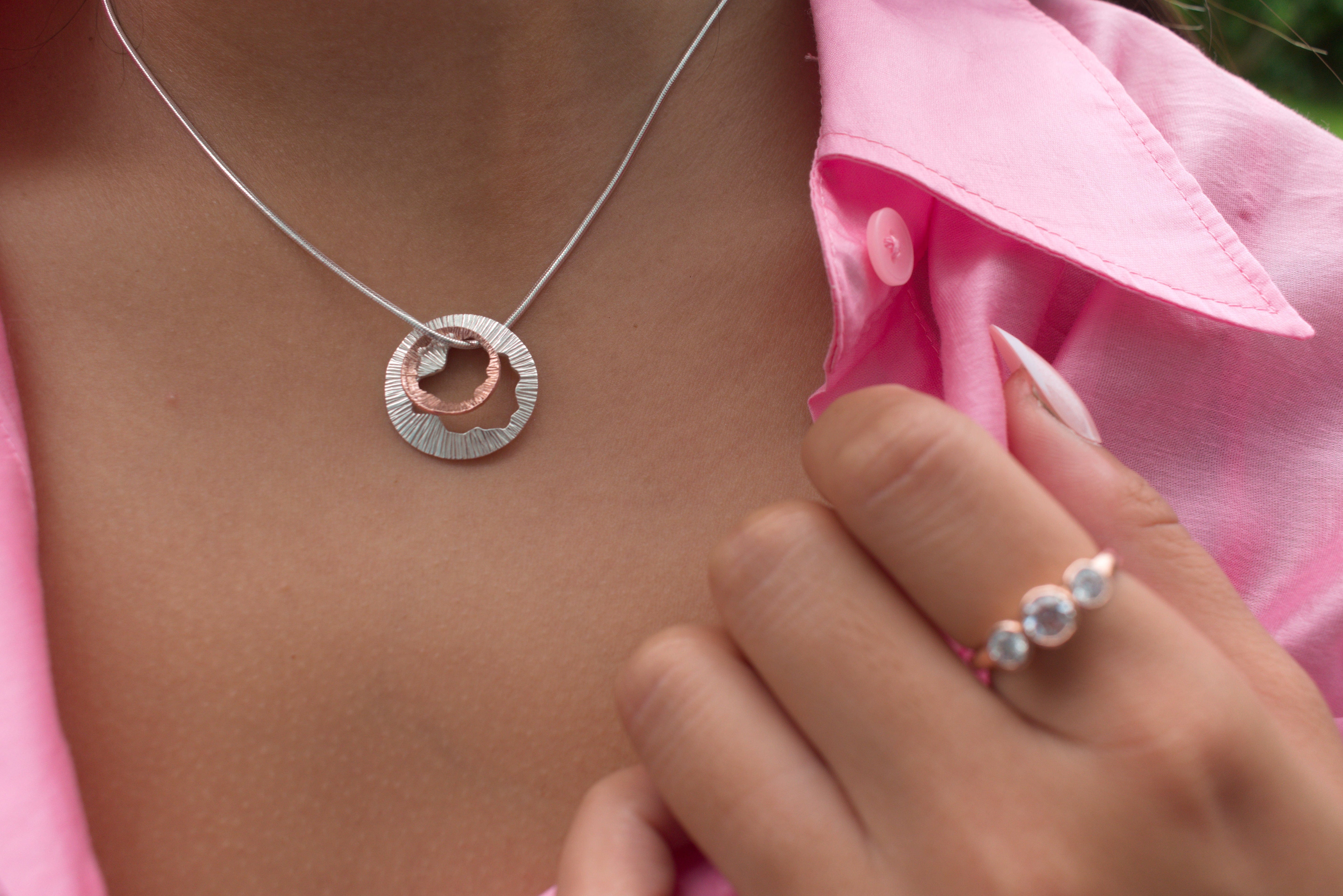 Martina Hamilton Pendants/Necklaces Shell | Sterling Silver and 10ct Solid Rose Gold Pendant Medium