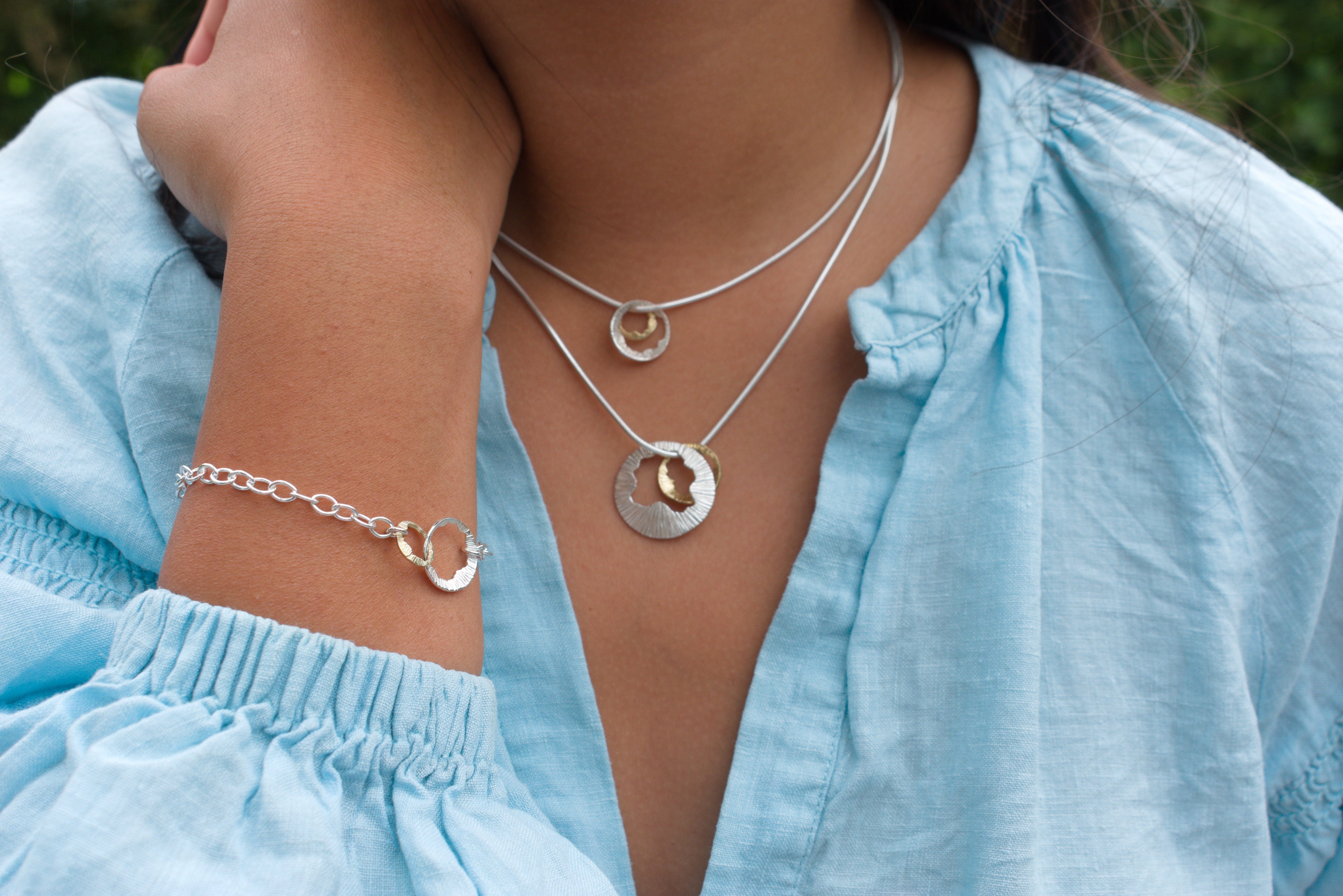 Martina Hamilton Pendants/Necklaces Shell | Sterling Silver and 10ct Solid Rose Gold Pendant Small