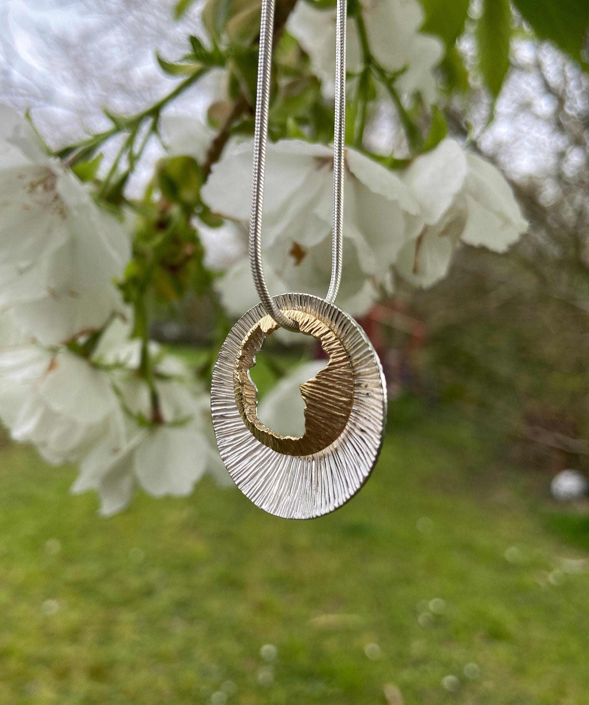 Martina Hamilton Pendants/Necklaces Shell | Sterling Silver and 9ct Solid Yellow Gold Pendant Large