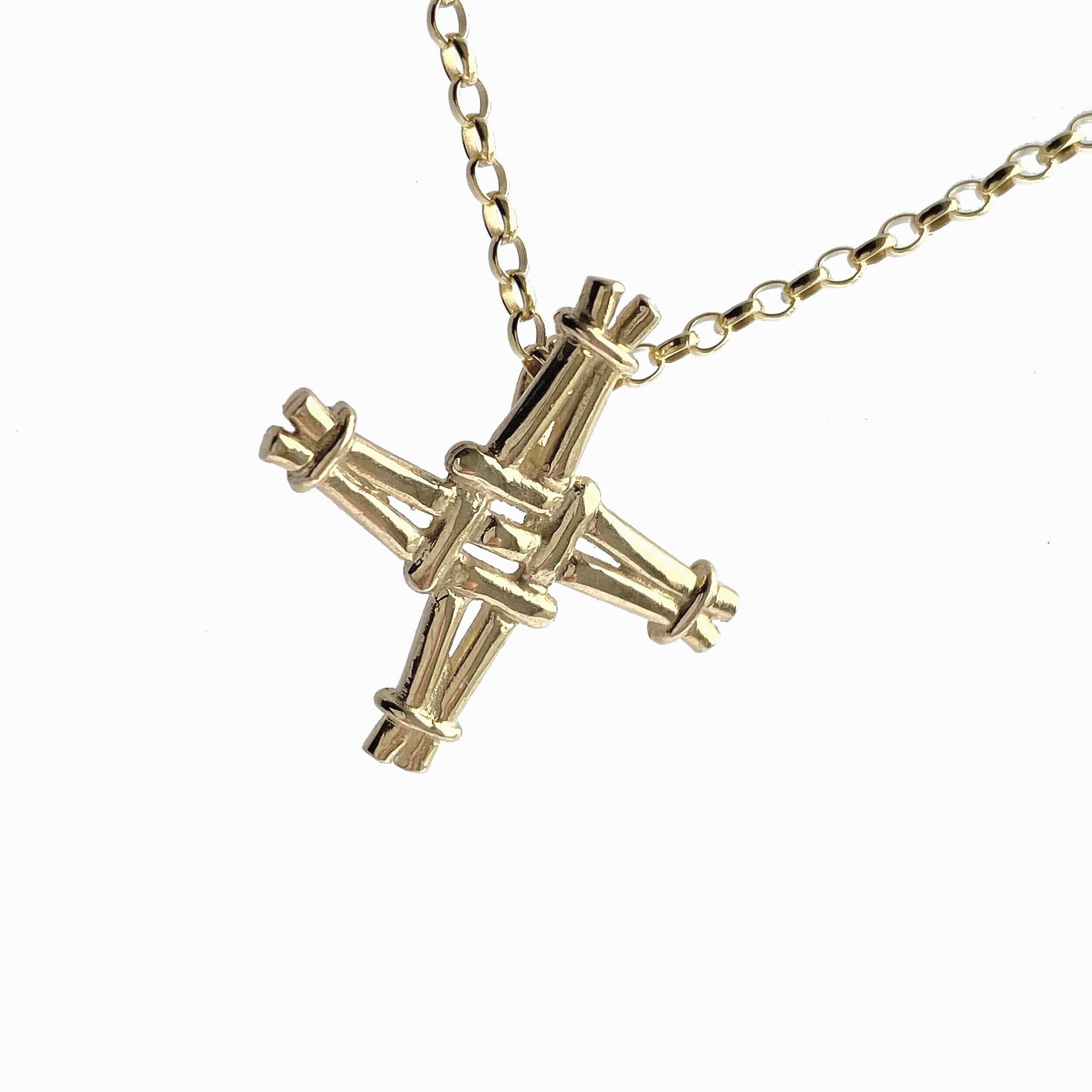 Martina Hamilton Pendants/Necklaces St. Brigid Cross | 9ct Solid Gold Flat Reed Pendant Small
