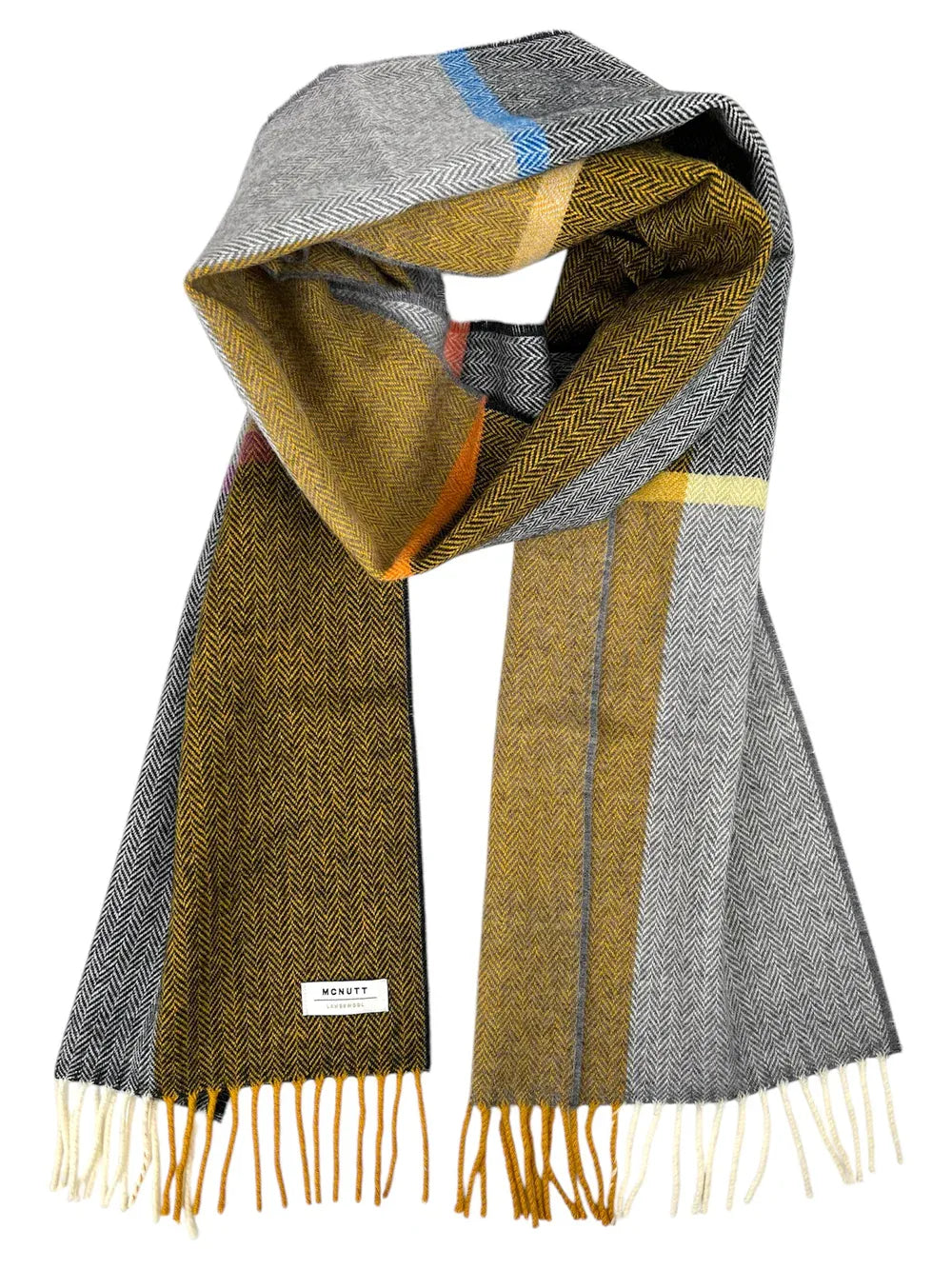 McNutt Scarves Scarf Copenhagen Herringbone Scarf | Mustard & Charcoal