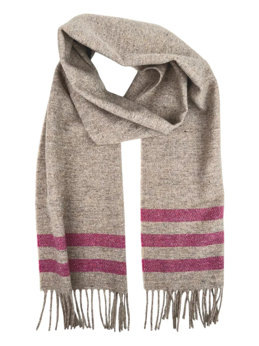 McNutt Scarves Scarf Forever Pebble Stripe | Taupe & Pink