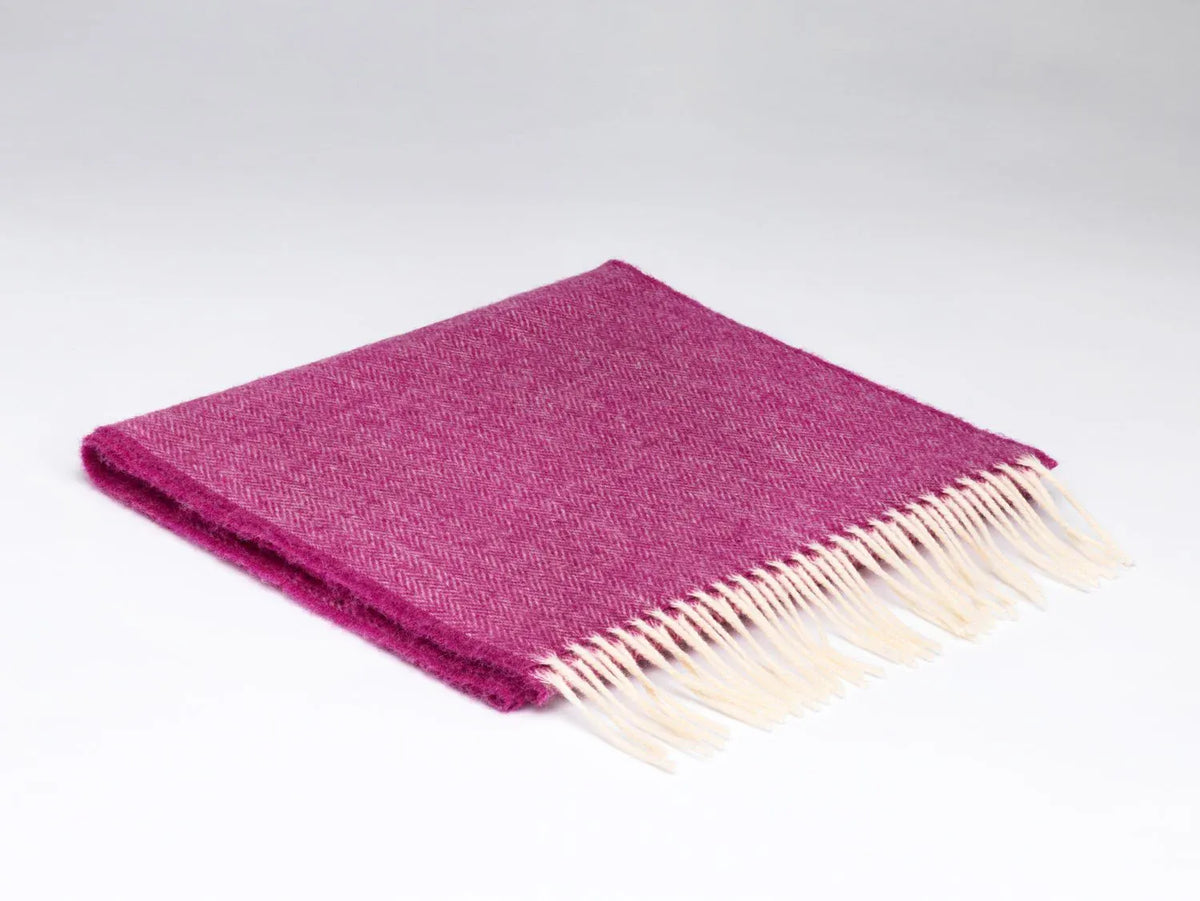 McNutt Scarves Scarves Merino Lambswool Scarf | Beetroot Herringbone