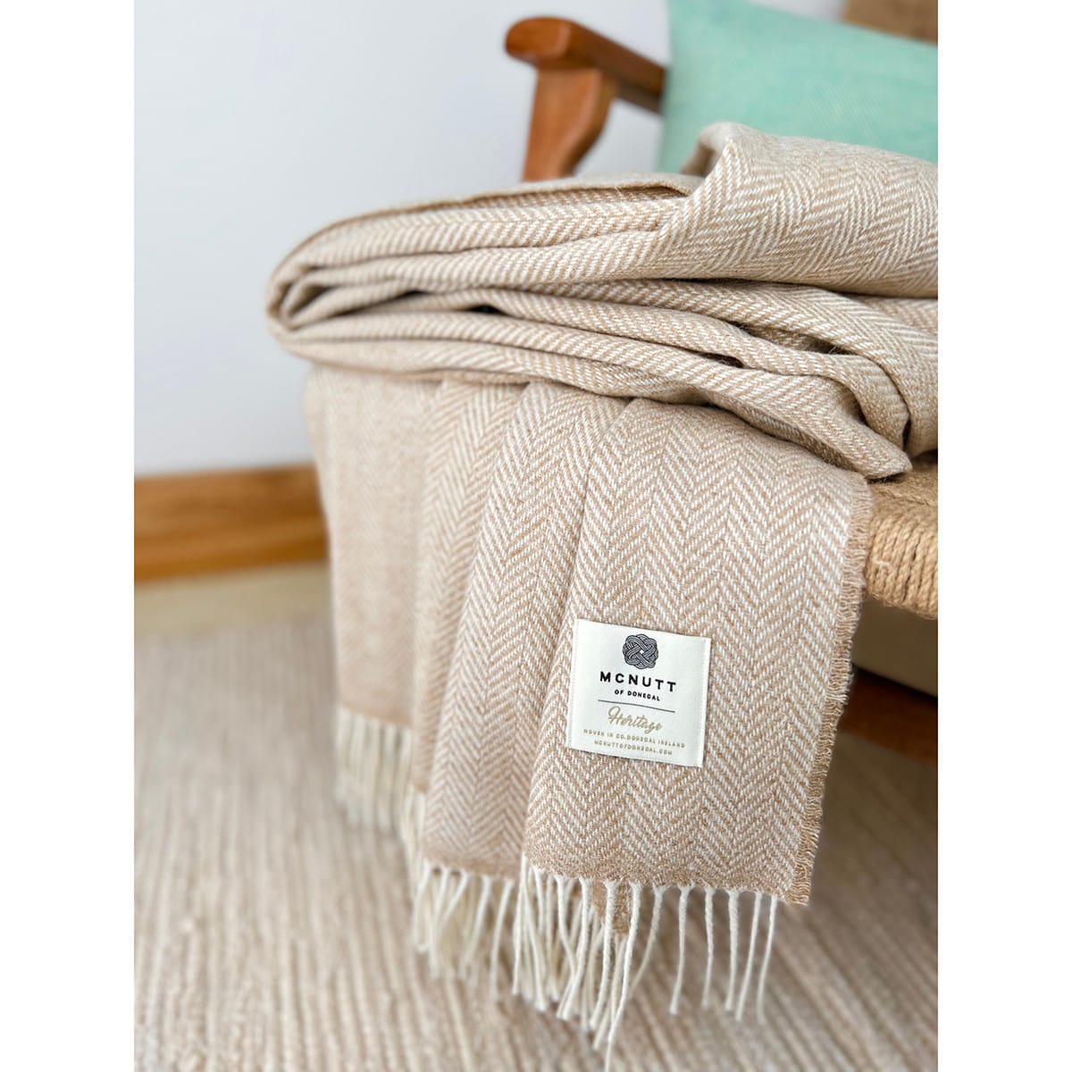McNutt Throw Heritage Tweed Throw | Sandstone