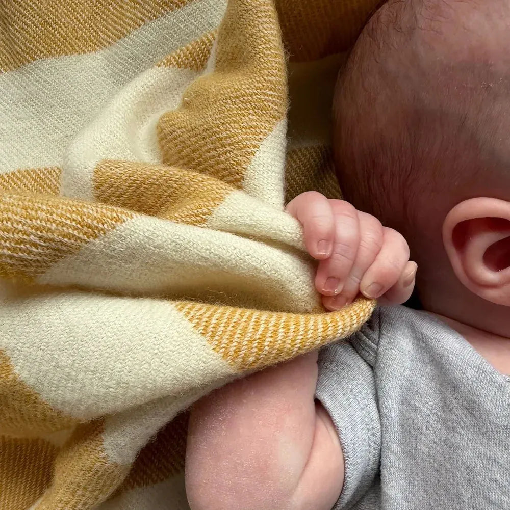 McNutt Throw Whispering Lemon | 100% Lambswool Baby Blanket