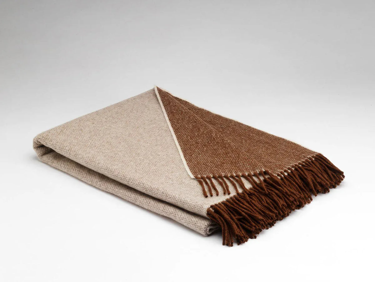 McNutt Throws & Blankets Merino Reversible Throw | Cappucino
