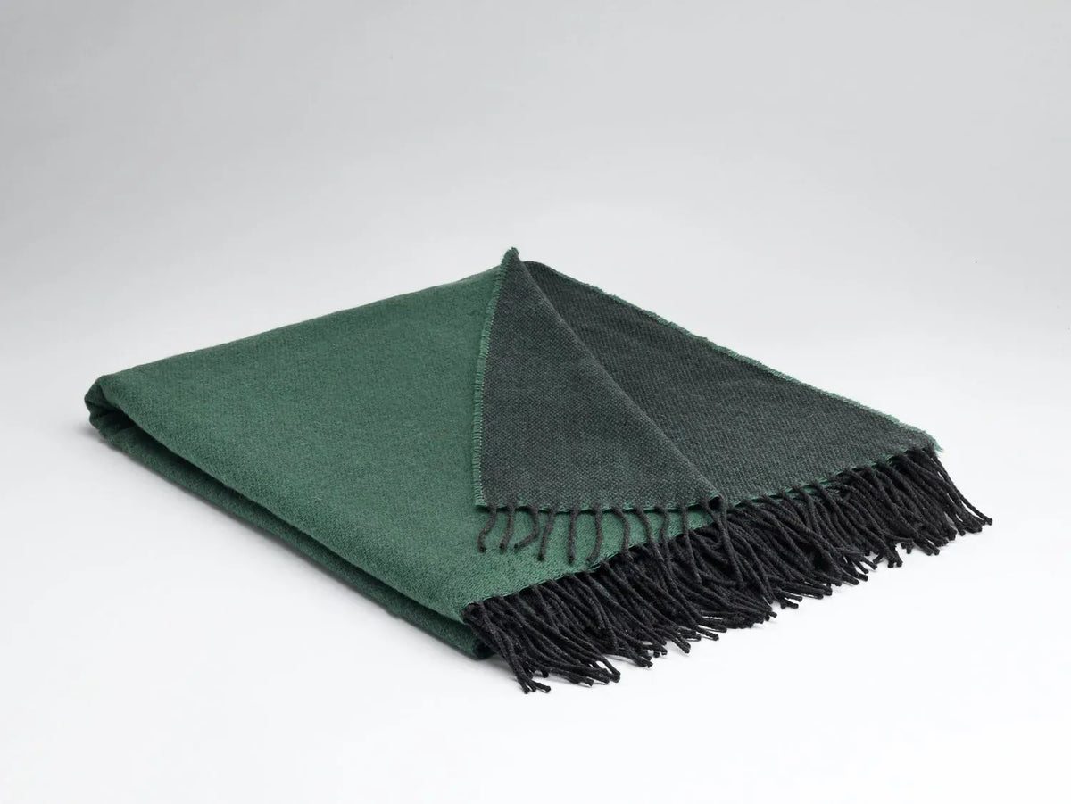 McNutt Throws & Blankets Merino Reversible Throw | Emerald