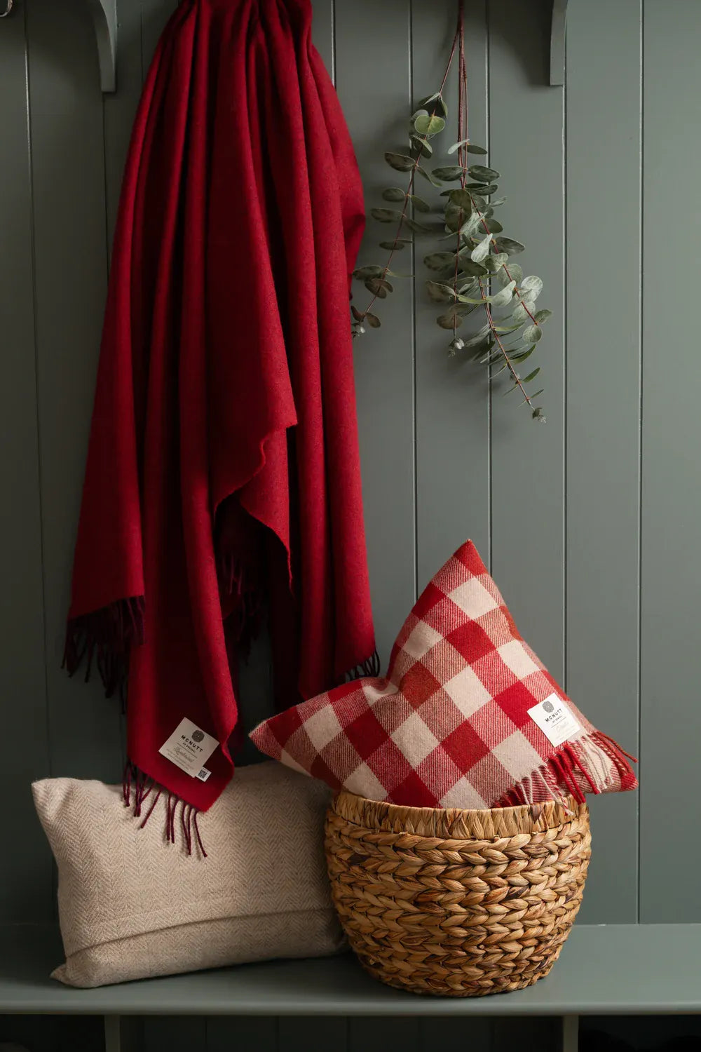 McNutt Throws & Blankets Merino Reversible Throw | Merlot