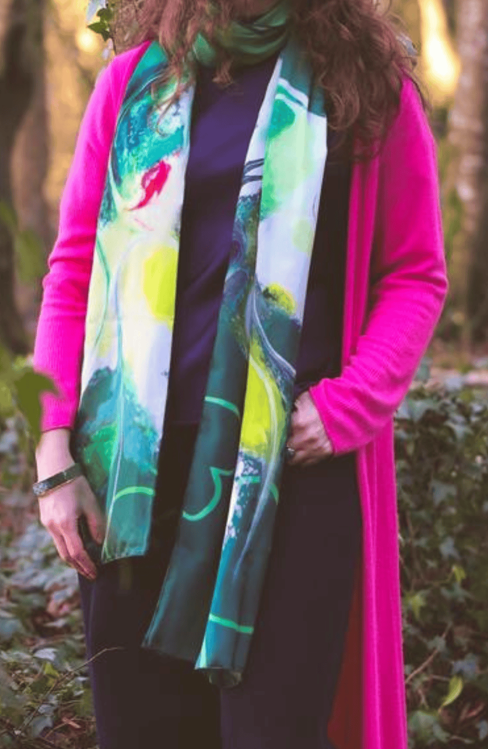 Meab Enamels Scarf Shamrock Green | Silk Scarf