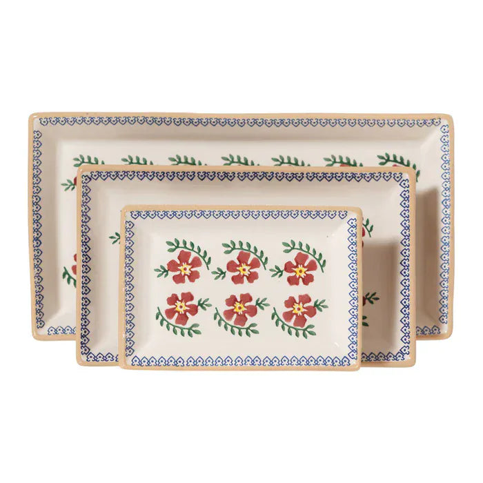 Nicholas Mosse Old Rose | Nest Of 3 Rectangle Dishes