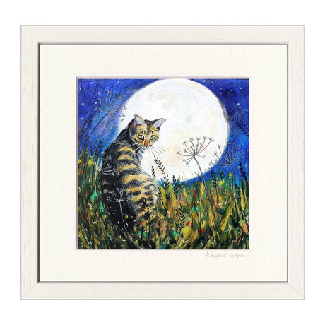 Cat & Moon | Framed Art Print
