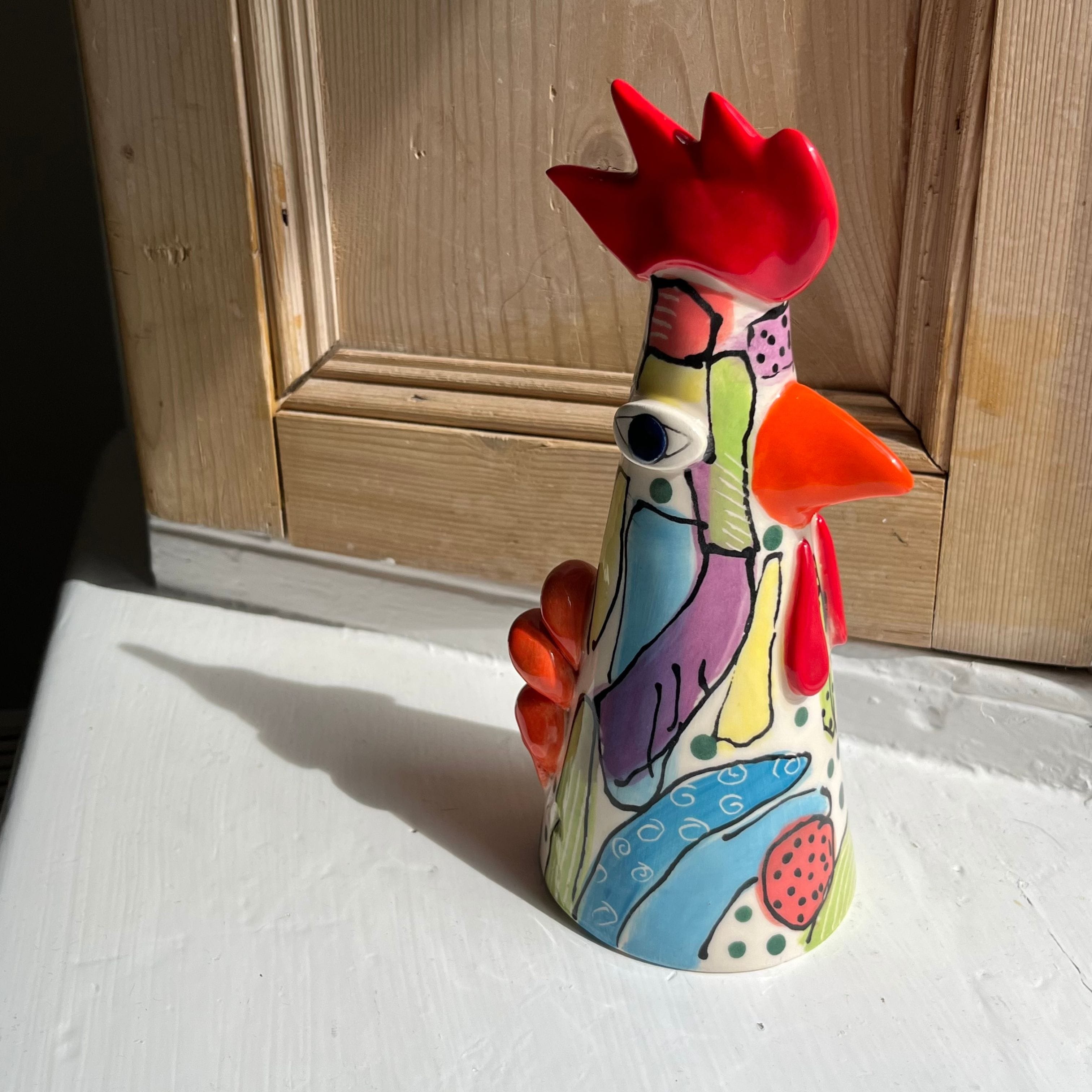 Pottery by Kathy Multicolour Chicken | Ceramic