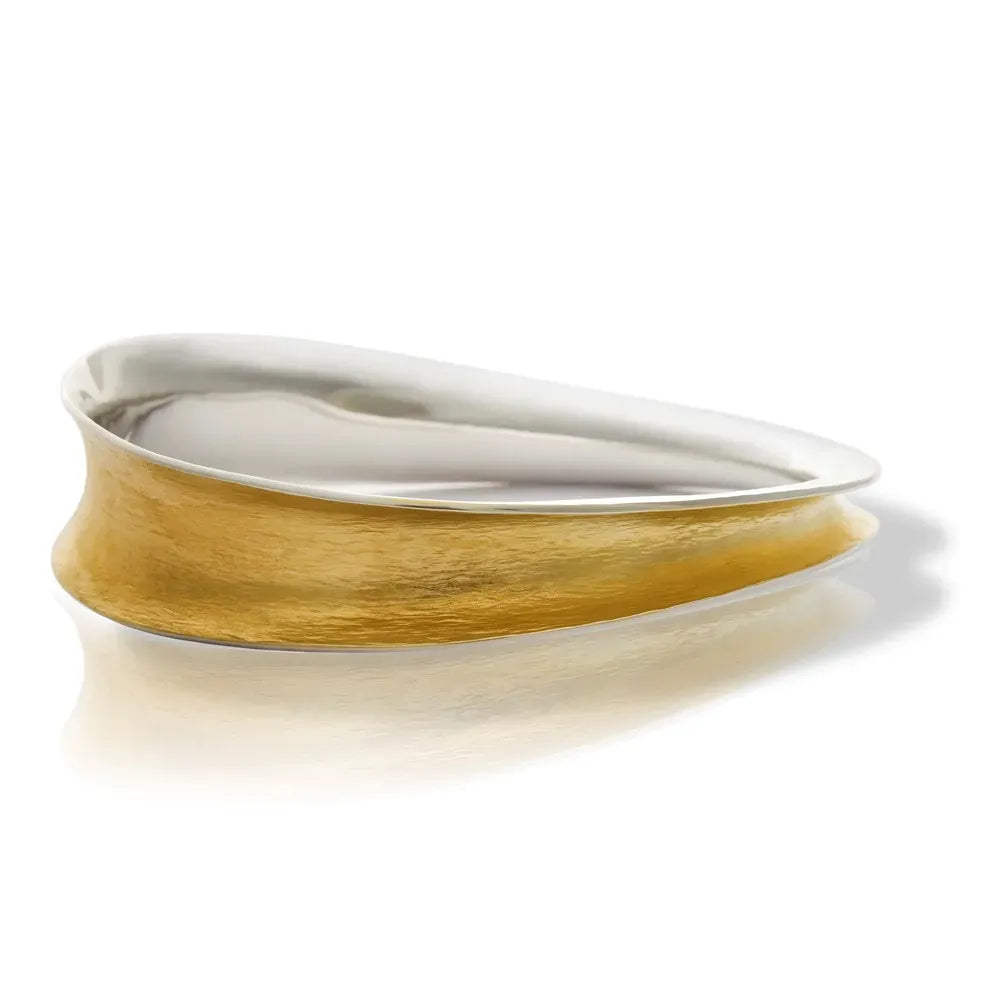 Seamus Gill Bracelets/Bangles Flowing Curves | Sterling Silver & 22ct Gold Plated Bangle