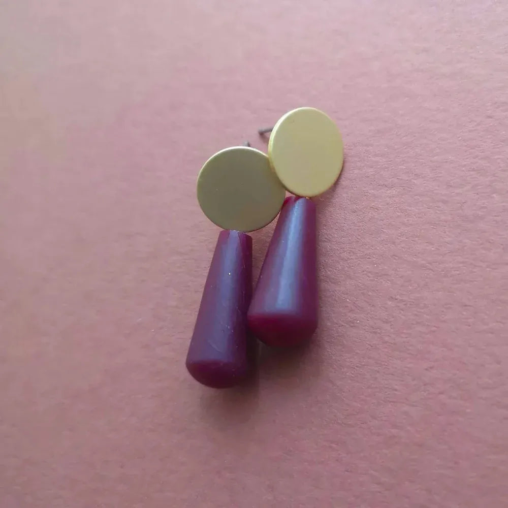 Studio Canty Burgundy | Small Drop Earrings