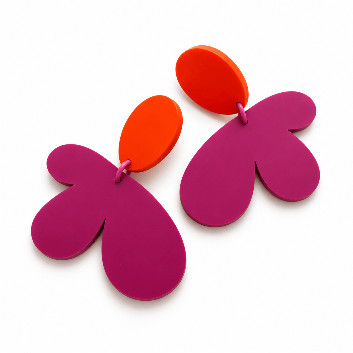 Studio Canty Earrings BLOOM | Burgundy & Orange