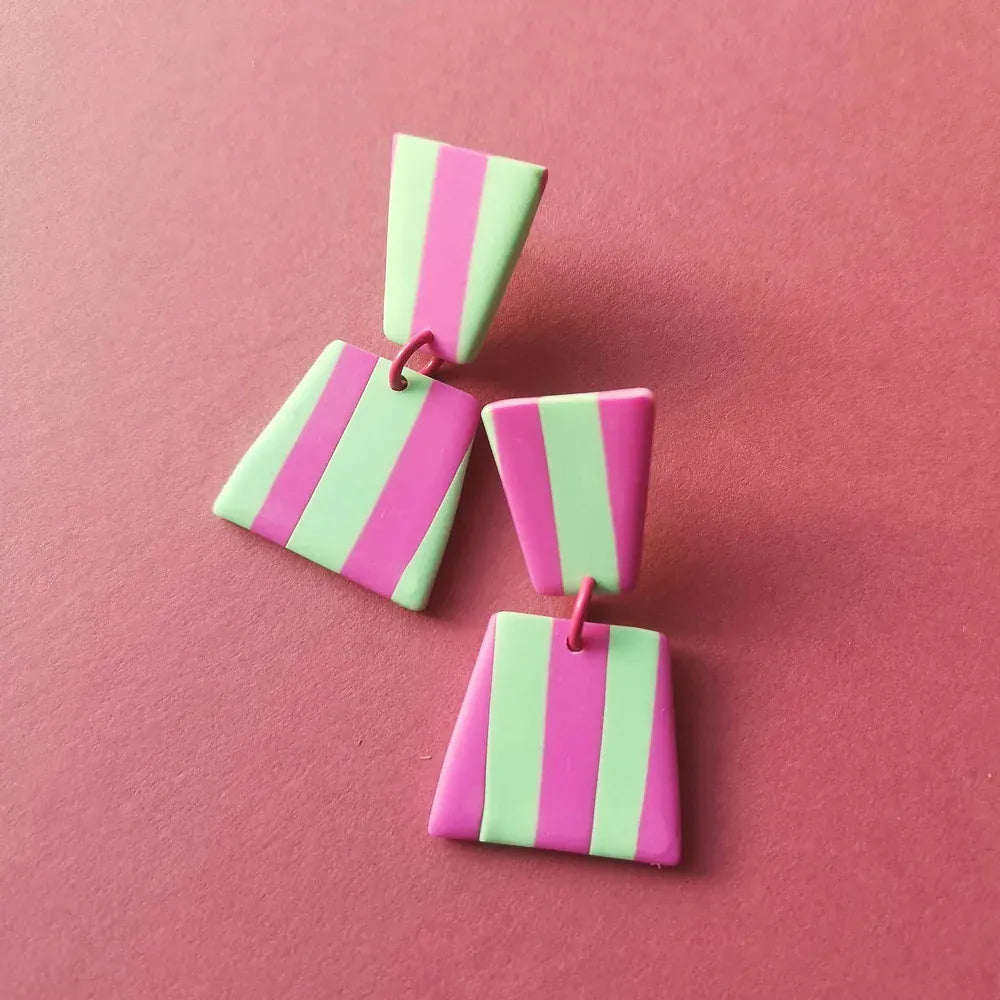 Studio Canty Helsinki Mint & Raspberry | Dangle Earrings