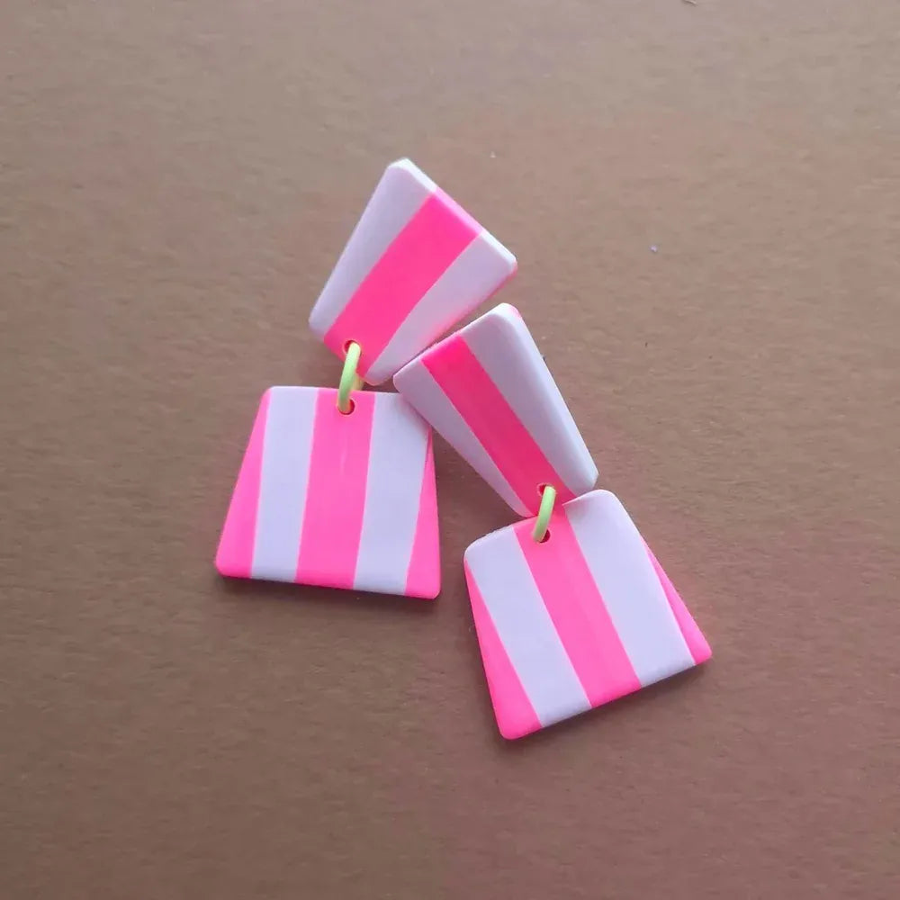 Studio Canty Helsinki Neon Pink & Rose | Dangle Earrings