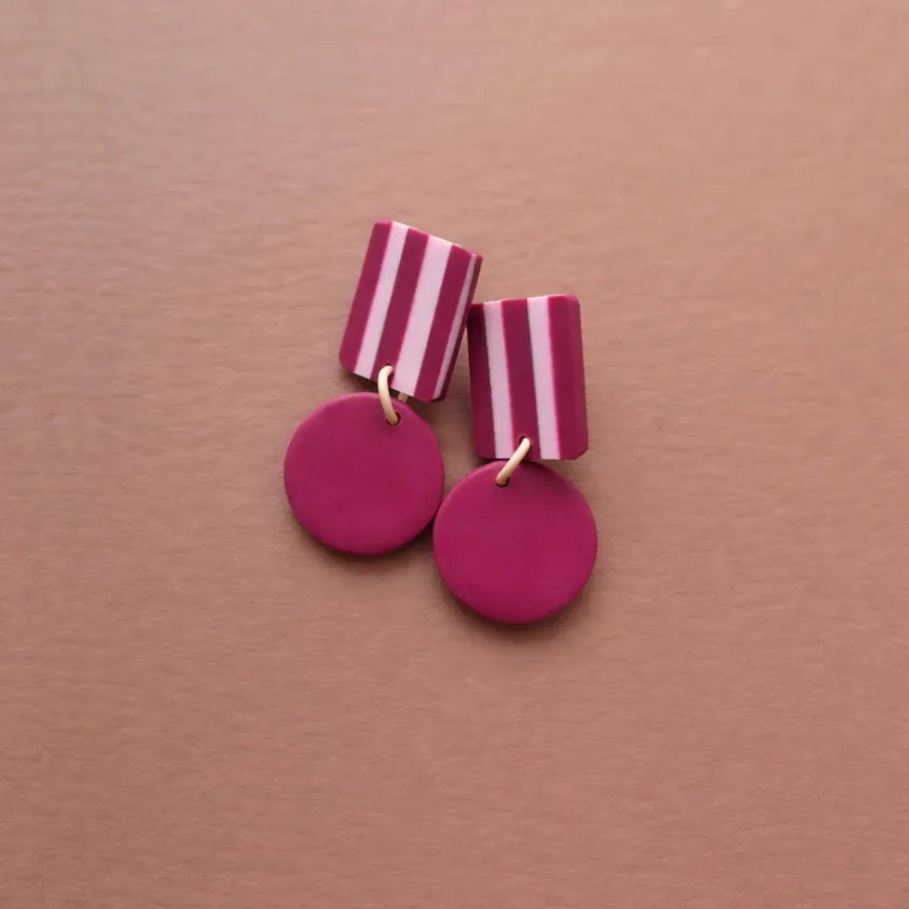 Studio Canty Lollipop Burgundy & Rose | Dangle Earrings
