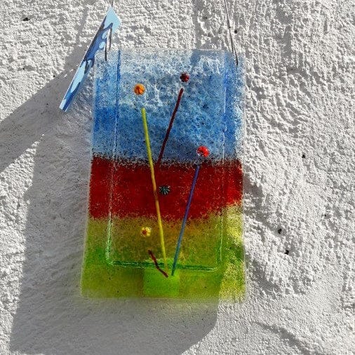 The Cat & The Moon Glass Hanging Vase | Red