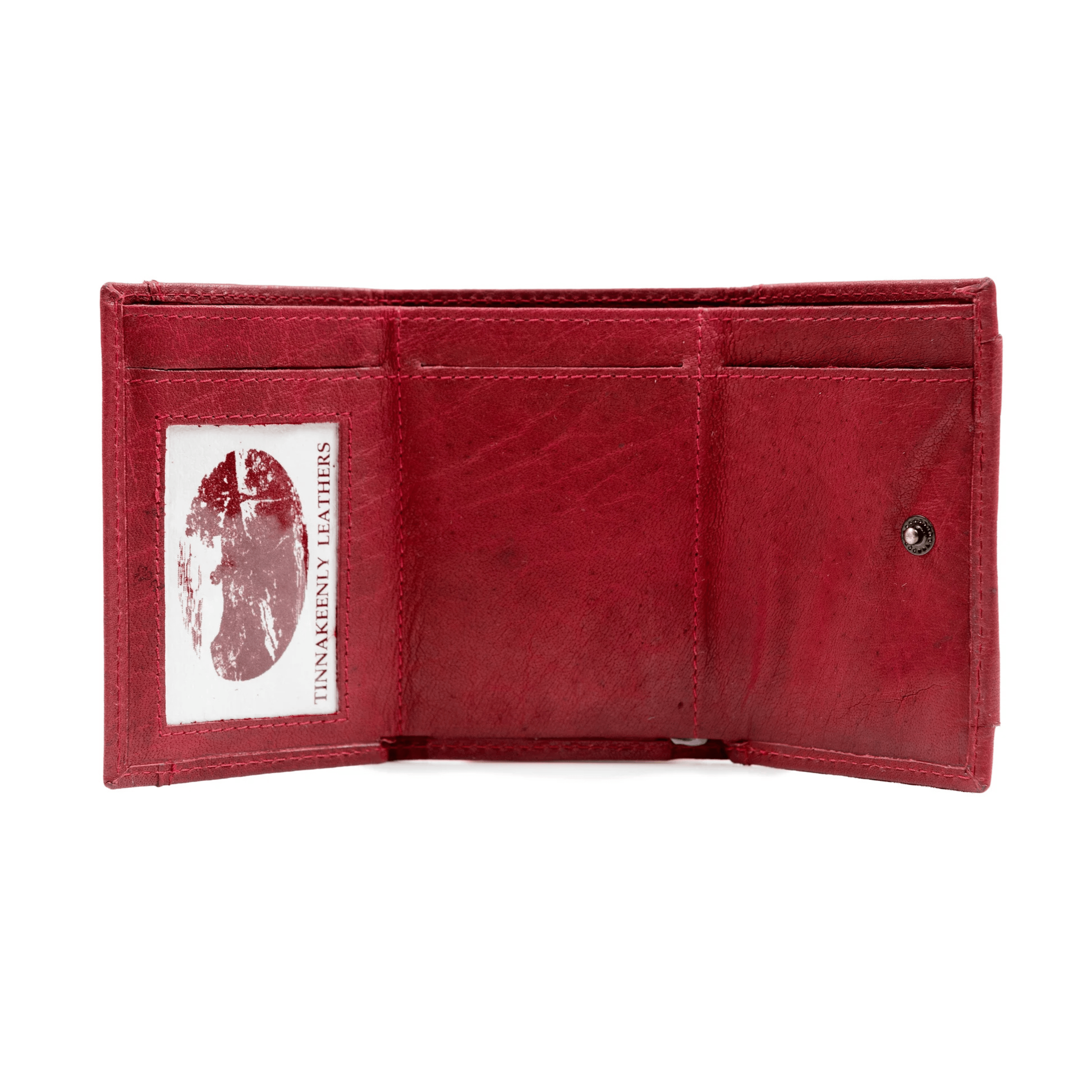 Tinnakeenly Leathers Red | Tri Fold Wallet