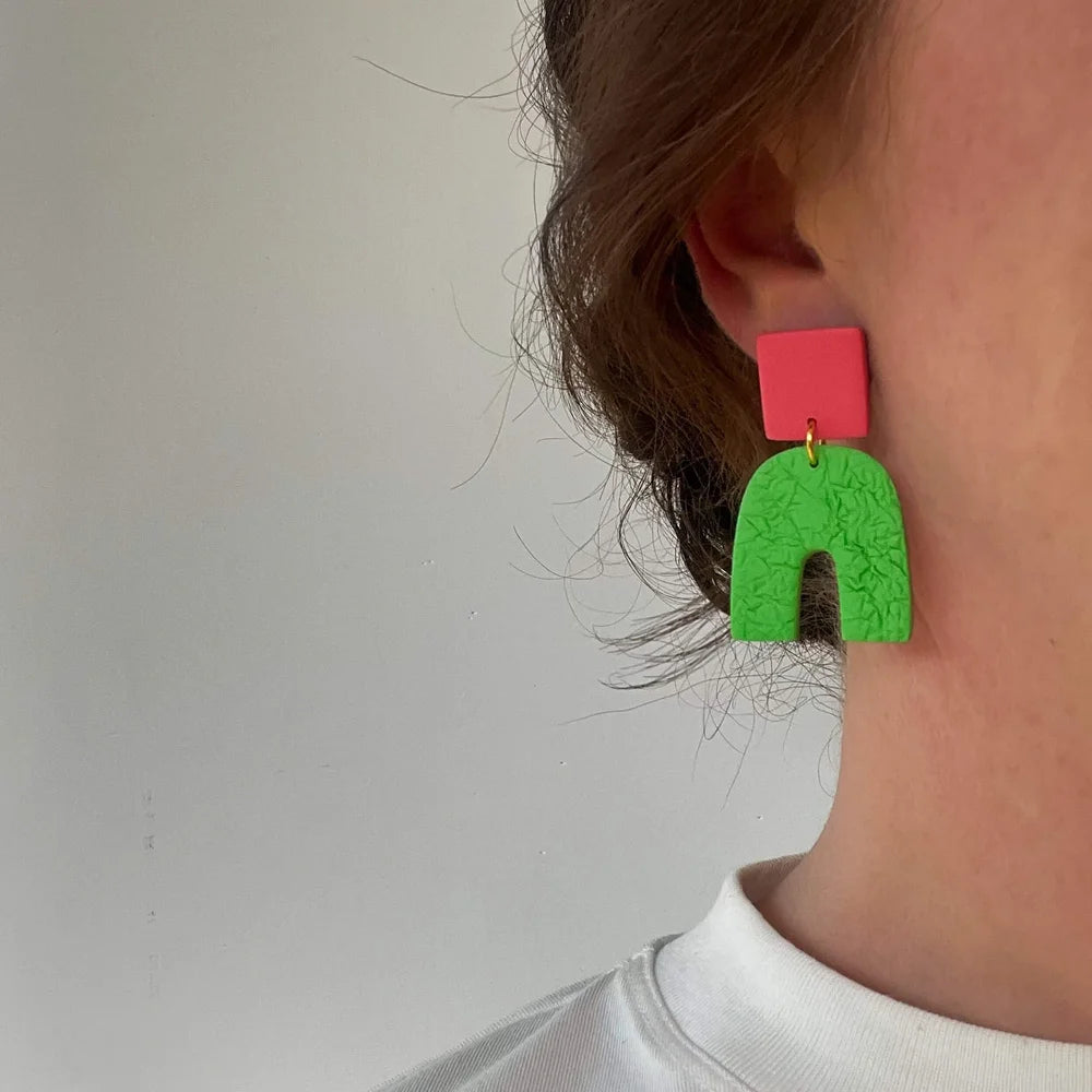 Turas Peach & Green | Dangle Earrings