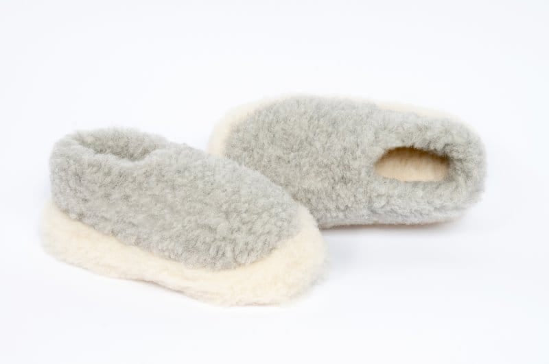 Full Slippers | Light Grey Wool