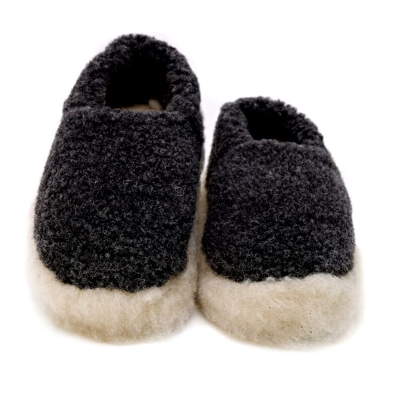 Full Slippers | Black Wool