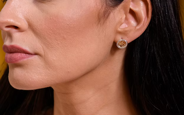 Eternal | Sterling Silver & Gold Stud Earrings