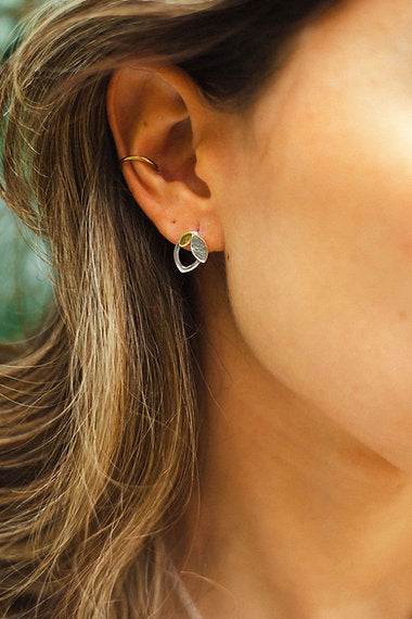 Crown Of Laurels | Sterling Silver & Gold Small Studs