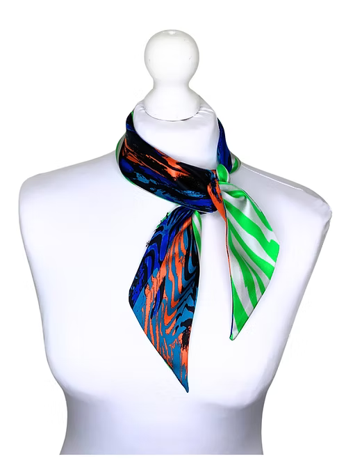 Small Double Sided | Zebra Silk Twilly Scarf