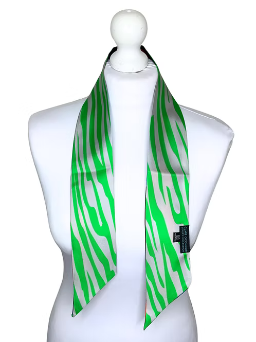 Small Double Sided | Zebra Silk Twilly Scarf