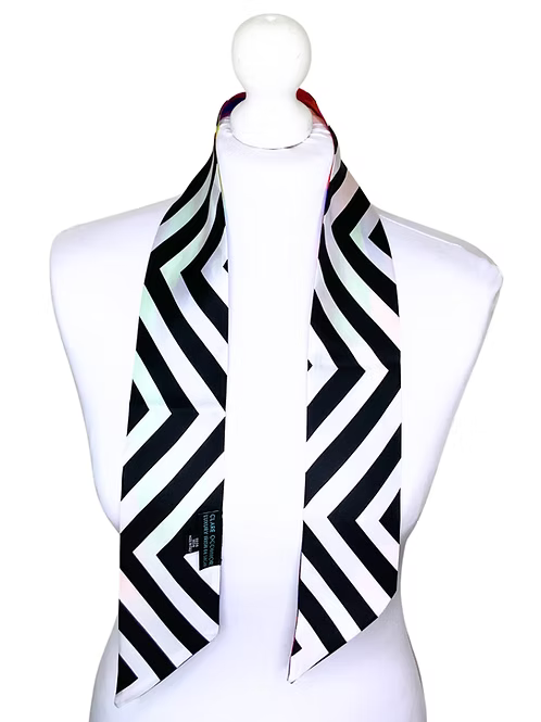 Small Double Sided | Chevron Silk Twilly Scarf