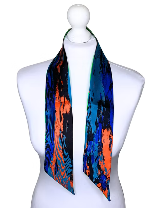 Small Double Sided | Zebra Silk Twilly Scarf