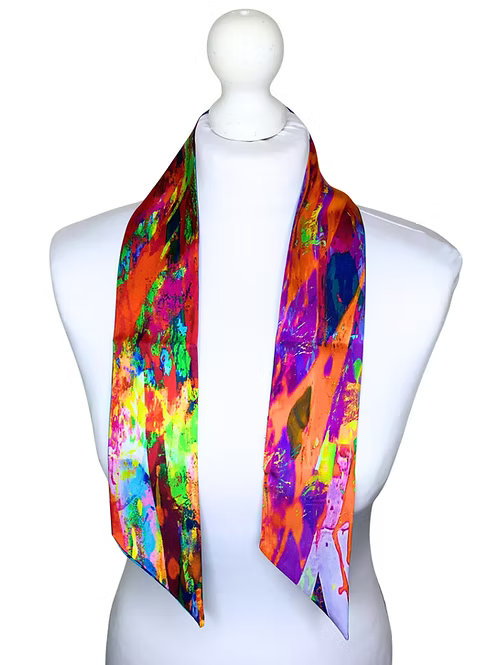 Small Double Sided | Blue Zebra Silk Scarf
