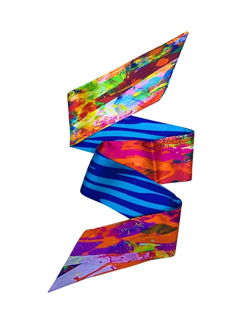 Small Double Sided | Blue Zebra Silk Scarf
