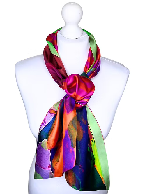 Large Double Sided | Pink Silk Twilly Scarf
