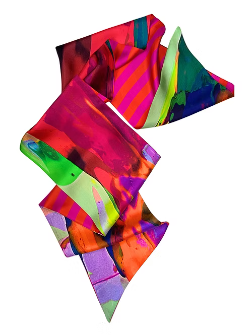 Large Double Sided | Pink Silk Twilly Scarf