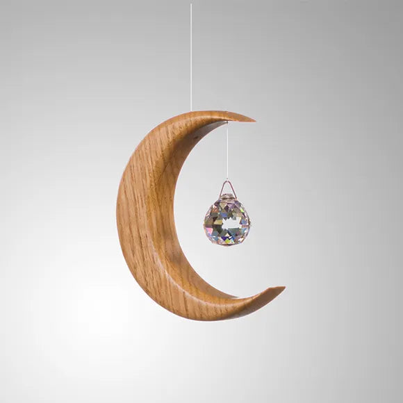 Wooden Suncatcher | Small Crescent Moon