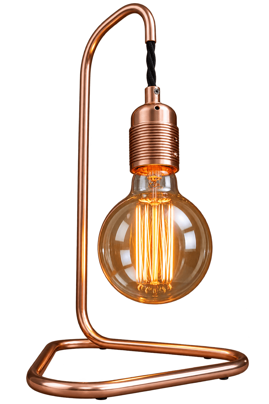 Recycled Copper Lamp | Small Triangular Based Lamp