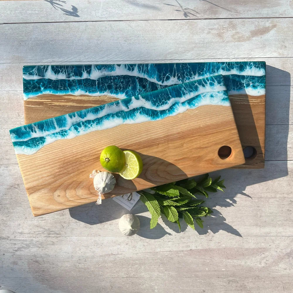 Wood & Resin Cheeseboard | Small Classic Wave Rectangular