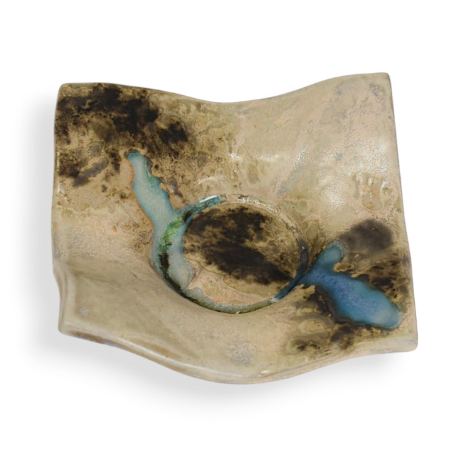 Square Candle Holder| Handmade Ceramics | Ripple Collection - Petite