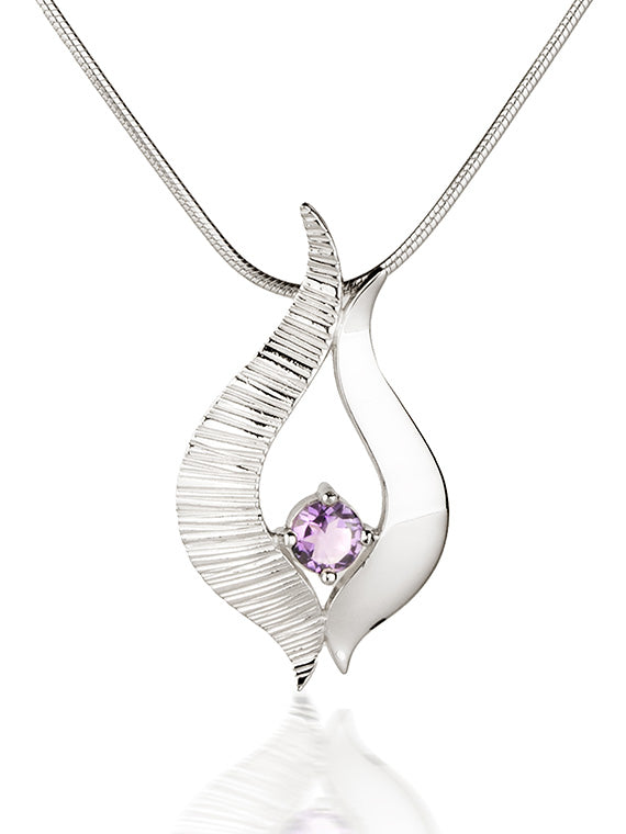 Ebb & Flow | Sterling Silver Medium Amethyst Pendant