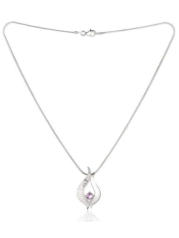 Ebb & Flow | Sterling Silver Medium Amethyst Pendant