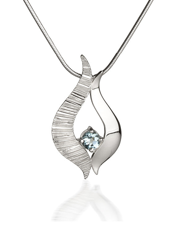 Ebb & Flow | Sterling Silver Medium Blue Topaz Pendant