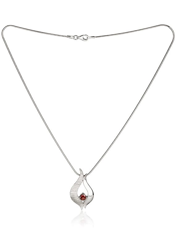 Fiona Kerr Ebb & Flow | Sterling Silver Medium Garnet Pendant