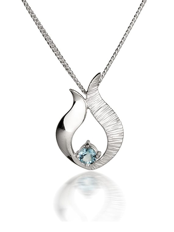 Fiona Kerr Ebb & Flow | Sterling Silver Small Blue Topaz Pendant